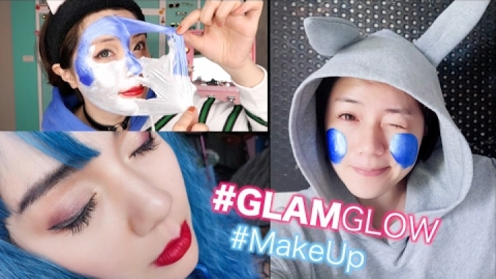 GLAMGLOW音速小子發光面膜開箱＋敷臉同時化妝 | BLUE GLAMGLOW GRAVITY MUD Demo + Review | 沛莉 Peri